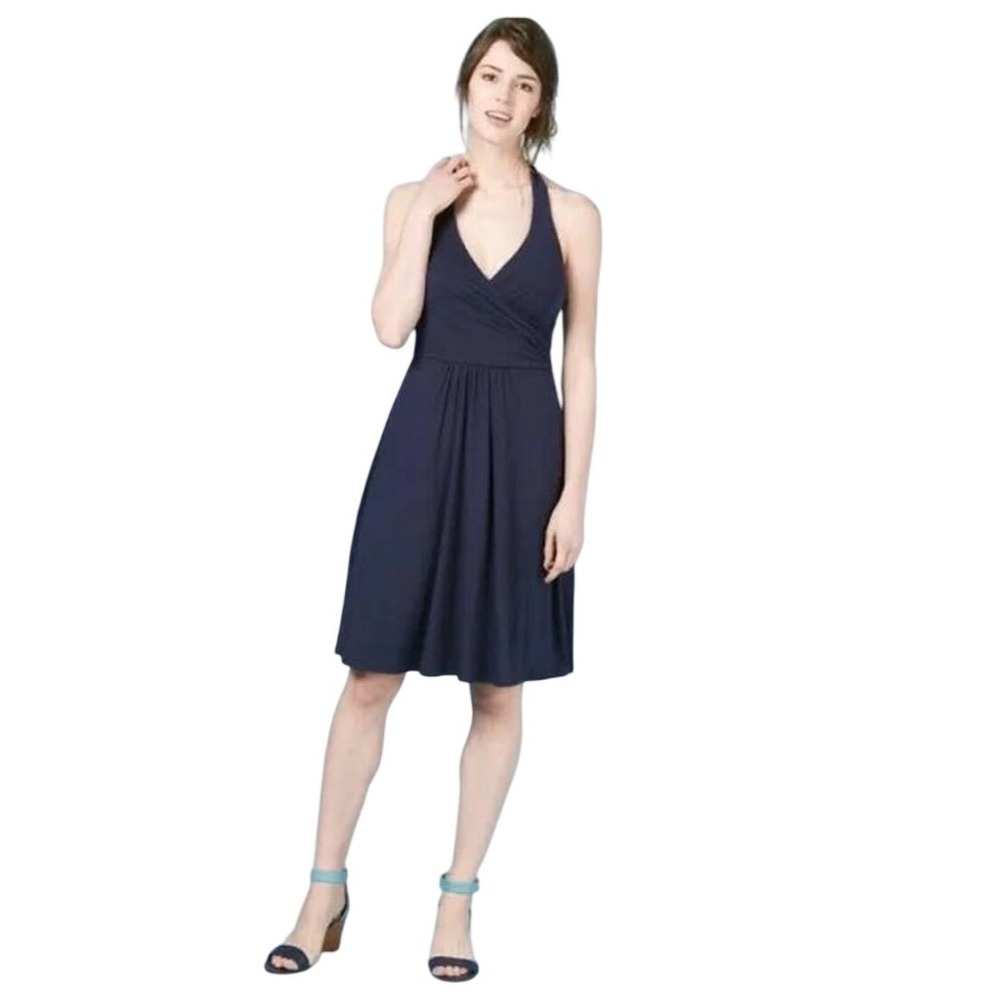 Boden St Lucia Navy Halter Dress, women's Size 6P